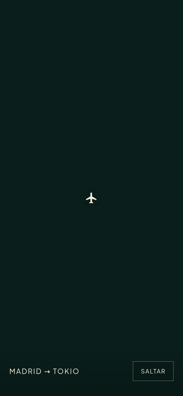 Pantalla de despegue: el avión vuela de Madrid a Tokio mientras se diseña el viaje