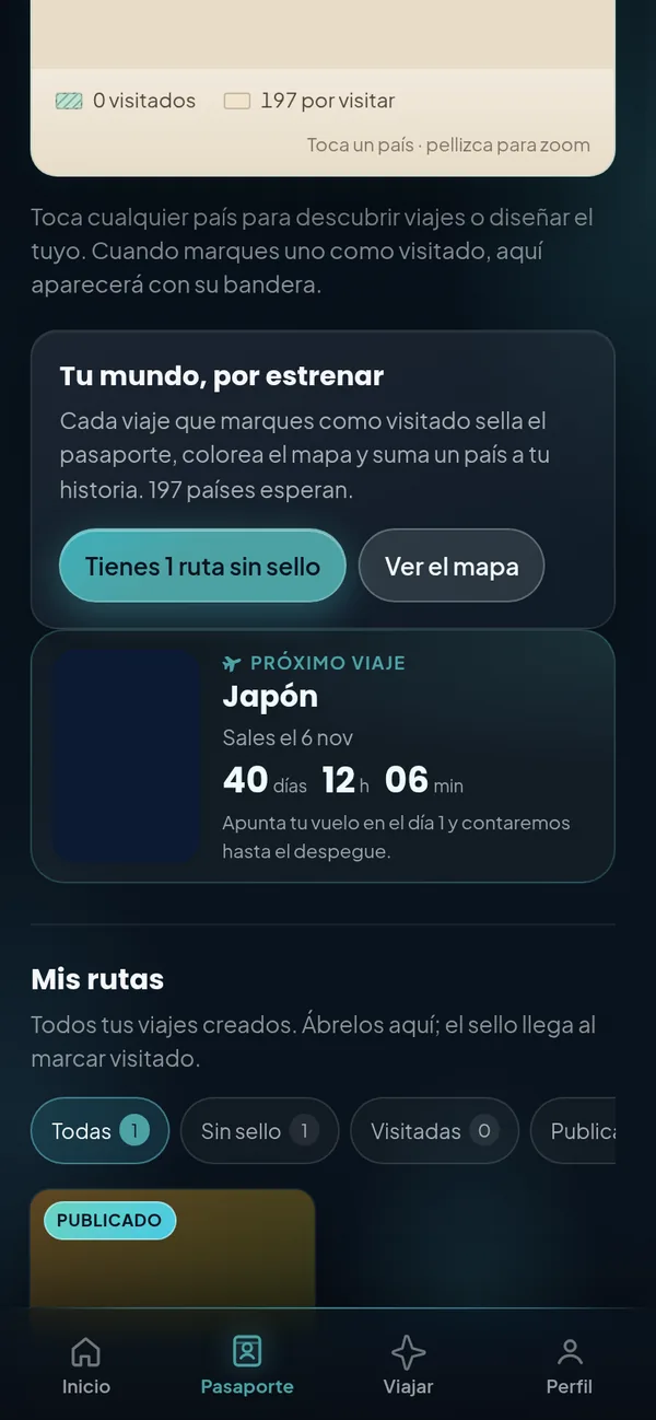 Perfil con el próximo viaje a Japón y la cuenta atrás para salir